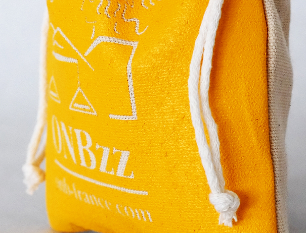 Cotton pouch in yellow colour